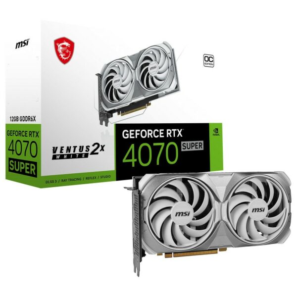 CARTE GRAPHIQUE MSI GEFORCE RTX 4070 SUPER 12G VENTUS 2X WHITE OC