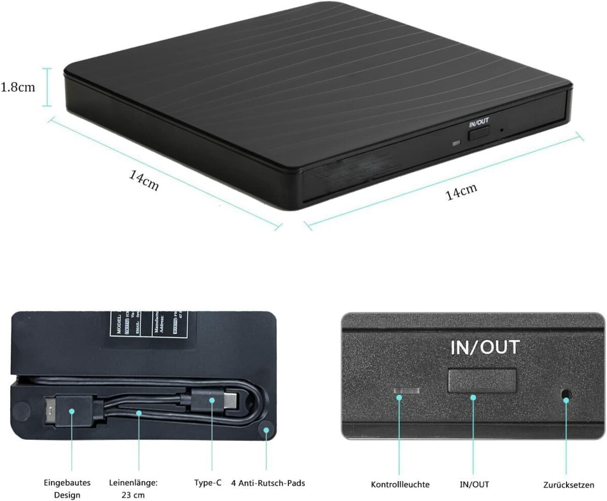 GRAVEUR DVD EXTERNE USB 3.0 AVEC TYPE C