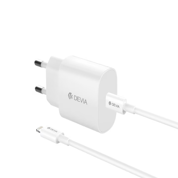 TETE DE CHARGEUR DEVIA TYPE-C 20W V2 AVEC CÂBLE LIGHTNING