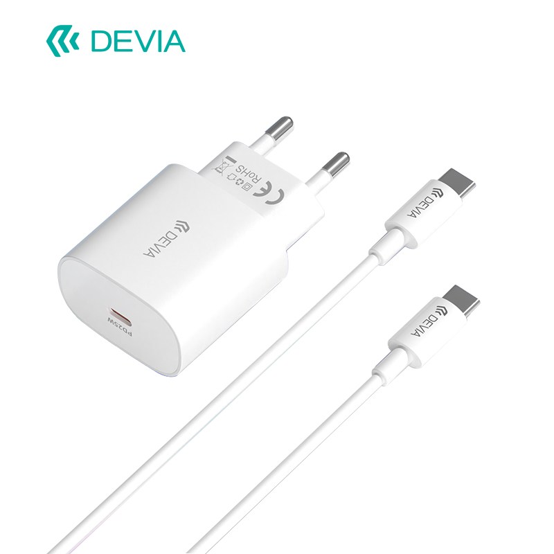 CHARGEUR DEVIA 25W AVEC CÂBLE C TO C RLC-383