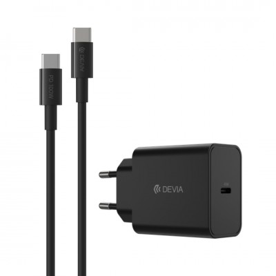 CHARGEUR 45W PD QUICK CHARGER AVEC CÂBLE C-C DEVIA