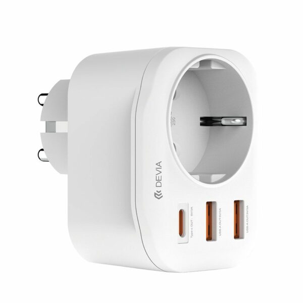 PRISE DE COURANT AUTOMATIQUE DEVIA SMART SERIES 2A+C PD 20W - BLANC