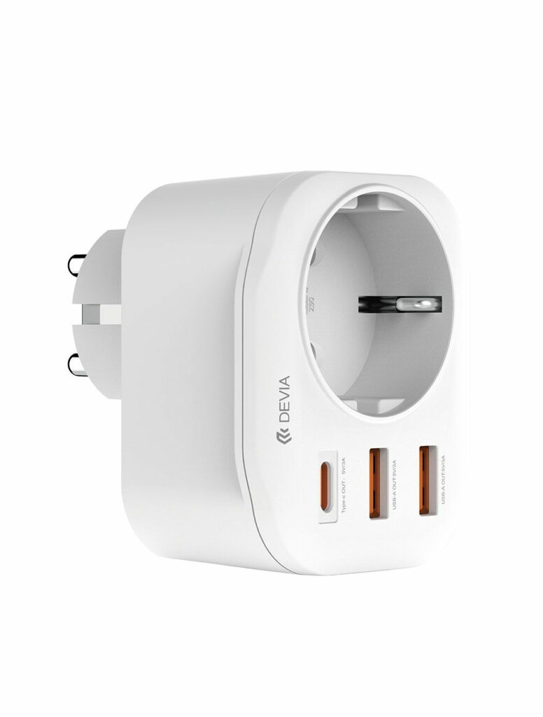 PRISE DE COURANT AUTOMATIQUE DEVIA SMART SERIES 2A+C PD 20W - BLANC